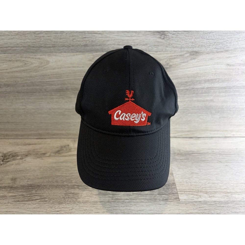 Casey's General Store Gas Station Cap Hat‎ Employee Uniform Black Red Adjustable